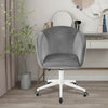 Velvet Swivel Office Chair Adjustable Height Thick Padded Seat Chair W/ Armrest