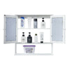 Bathroom Cabinet Storage Cupboard with Mirror Wooden Shelves White Wall Mounted