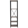 Industrial Wood Metal Storage Shelf 5 Tier Corner Bookcase Display Shelving Unit