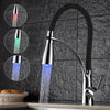 UK LED Kitchen Taps Pull Out Spray Basin Mixer Sink Tap Chrome Black Modern