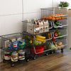 Mobile Kitchen Vegetable Fruit Storage Rack Stackable Metal Wire Basket Holder