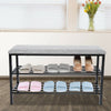 Metal Shoe Rack Bench Shoe Storage Cabinet Organizer Stand Grey Seat Cushion