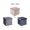 Top Folding Storage Ottoman Seat Toy Storage Box Folding Seat Crushed Velvet