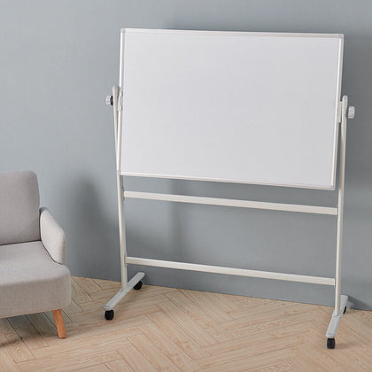 Magnetic Whiteboard Mobile Revolving Double Sided White Board Easel Stand 1200mm