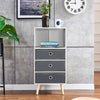 Bedside Table Night Stand Storage Bookcase Chest w/ 4 shelf Bedroom Furniture BN