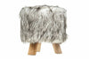 LUXURY WOODEN FOOTSTOOL OTTOMAN POUFFE STOOL FOOT REST PADDED SEAT BEDROOM ROUND