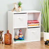 White 4 Cube Storage Display Unit Bookcase/Shelving Fabric Box/Drawers