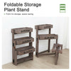 Pastoral Plant Pot Stand Folding Flower Display Rack Holder 3 Tier Vintage Style