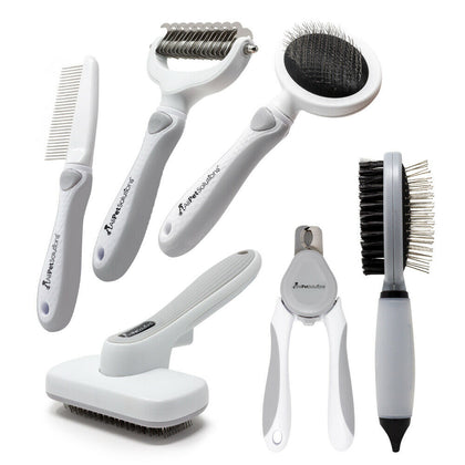 AllPetSolutions Dog Puppy Cat Pet Grooming - Comb, Slicker Brush, Dematting Tool