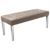 Mink Velvet Dining Bench with Chrome Legs - Seats 2 - Jade Boutique JAD031