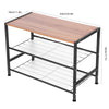 3 Tier Wooden Shoes Bench Shoe Rack Footwear Storage Metal Shelf Organizer Stand