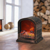 Mini Tabletop LED Fireplace Lantern Log Fire Effect Decorative Lamp Home Decor