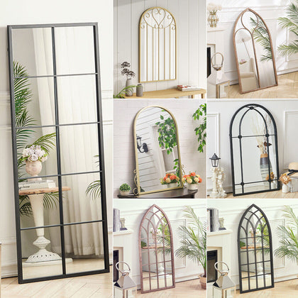 Window Style Wall Hanging Mirror Home Vintage Living Room Bedroom Hallway Decor