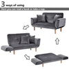 Recliner Small Sofa Bed Velvet Loveseat Kids Sofa Couch with Adjustable Armrest