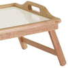 Bamboo Wooden Breakfast Food Serving Lap Tray Over Bed Table With Folding Legs