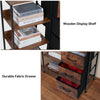 Fabric Chest Of Drawers with Shelves Industrial 4 Drawer Dresser Organizer Brown