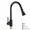 Black Kitchen Sink Taps Pull Out Spray Mixer Single Lever Swivel Spout Brass Tap