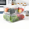 5PCS/PACK Fridge Storage Box with Lid Handle Clear Food Container Plastic Boxes