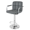 2 Bar Stools Gas Lift Breakfast Bar Chair Kitchen Pub Stool Faux Leather Chrome