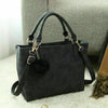Ladies Girls Pompom Handbag PU Leather Square Satchel Shoulder Tote Bag