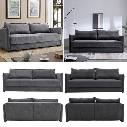 6.75ft Pull Out 3 Seater Sofa Bed Convertible Double Sleeper Couch w/Storage