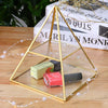 Clear Glass Jewelry Trinket Boxes Display Storage Organizer Stand Pyramid Shaped