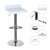 Set of 2 Breakfast Bar Stool with Chrome Footrest Base Swivel Gas Lift Elegant