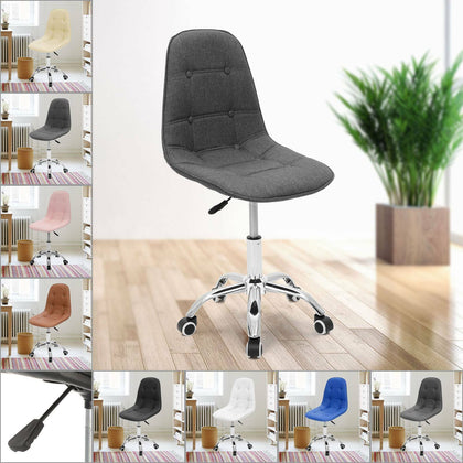 Cushioned Computer Desk Office Chair Quilted Dressing Swivel Small Adjustable