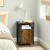Industrial Style Side Table Vintage Tall Bedside Cabinet Nightstand Rustic Stand
