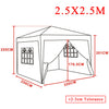 2.5x2.5m Pop Up Gazebo Marquee Outdoor Garden Party Tent with 4 Side Panels Grey