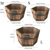 3PCS S/M/L Wooden Plant Planter Hexagon Flower Pot Rustic Style Garden Barrel