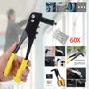 New Pop Rivet Gun With 60 Rivets 4 Heads Pvc Handle And Safety Catch