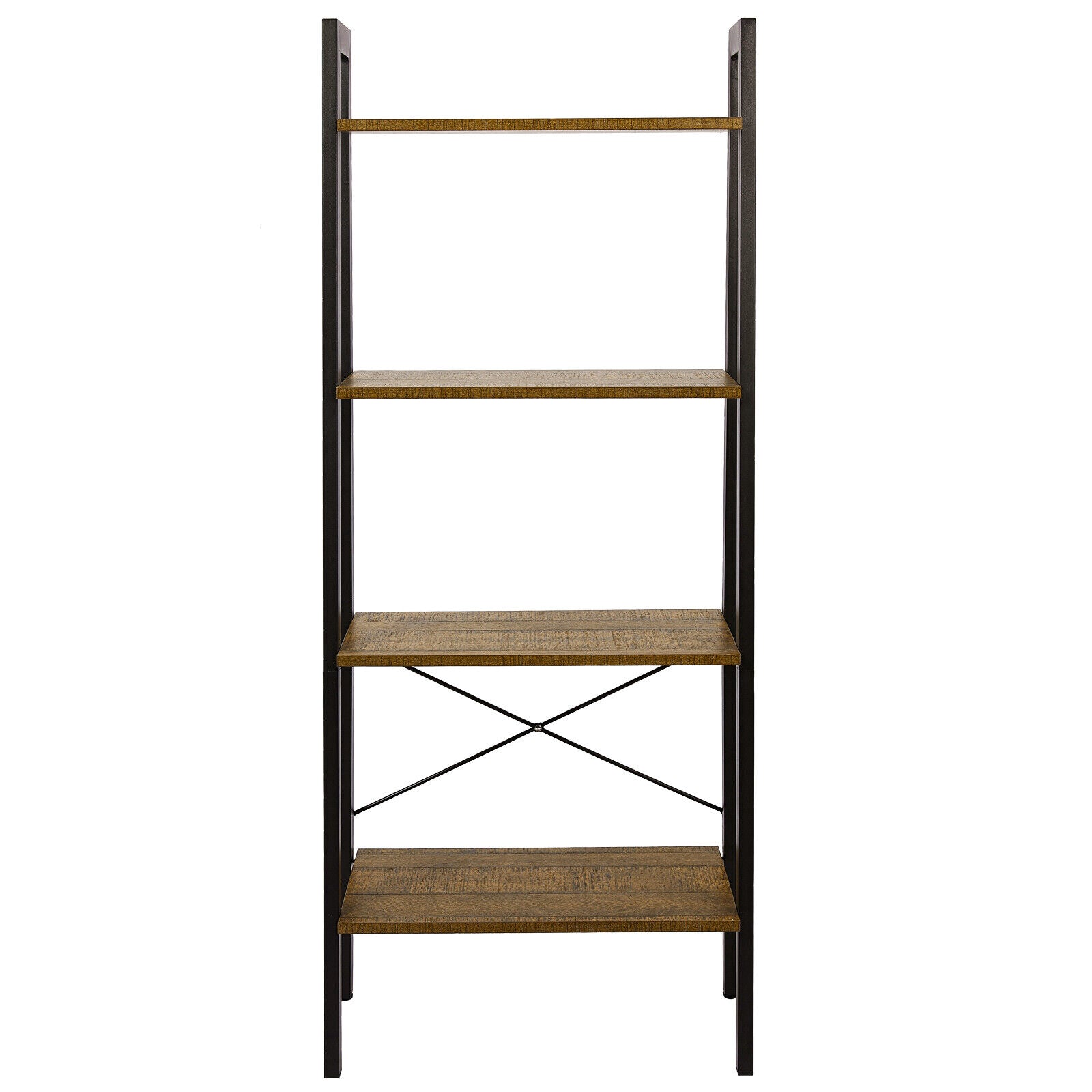 4 Tier Ladder Shelf Storage Rack Bookshelf Bookcase Metal Frame Displa