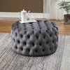 Extra Large Chesterfield Footstool Ottoman Coffee Table Bench Stool Plush Velvet