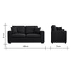 2, 3 Seater Linen Fabric Sofa Couch Settee Armchair with 2 Pillows Living Room