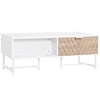 Stylish Rectangular Coffee Table Living Room Table w/ Storage Drawer Compartment