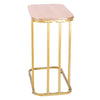 C-Shaped Sofa Side Table Golden Metal Frame End Coffee/Snack Table Living Room