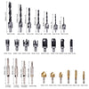 35Pcs/Set Wood Drill Bits Set Countersink Hinge Cork Drill Chamfering Tool Kit
