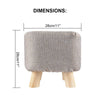Luxury Padded Wooden Footstool Square Stool Wooden 4 Legs Living Room Bedroom UK