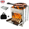 Picnic Burning Camping Stove Folding Wood Stainless Steel Barbecue Charcoal BBQ