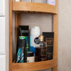 Woodluv 3 Tier Free Standing Bathroom Corner Storage Shelf Storage Unit