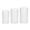 Set of 3 Round Wedding Cylinder Plinth Dessert Pedestal Centrepiece Stand Decor