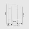 Heavy Duty Metal Garment Dual Rail Clothes Rolling Hanging Rack With 2 Shelf UK