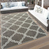 Grey Moroccan Washable Rug Trellis Indoor Outdoor Rugs Easy Clean Flatweave Mat