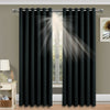 Thick Thermal Blackout Ready Made Eyelet Ring Top Pair Curtains Panel +Tie Backs