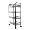 4 Tiers Storage Cart Bedroom Bathroom Kitchen Shelf Metal Rolling Trolley Carts