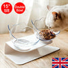 Double Elevated Pet Bowl Bowls Stand Cat Dog Feeder Food Water Raised Lifted