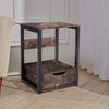 Industrial Bedside Table 1 Drawer Retro Cabinet Storage Nightstand Country Style