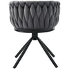 Rotatable Velvet Dining Chair with Metal Legs Kitchen Chair Swivel Modern Grey