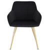 1x Kitchen Dining Chair Lounge Living Room Corner Chair with Velvet Steel Legs